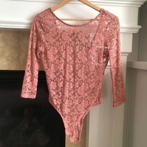 Pink Lace Bodysuit